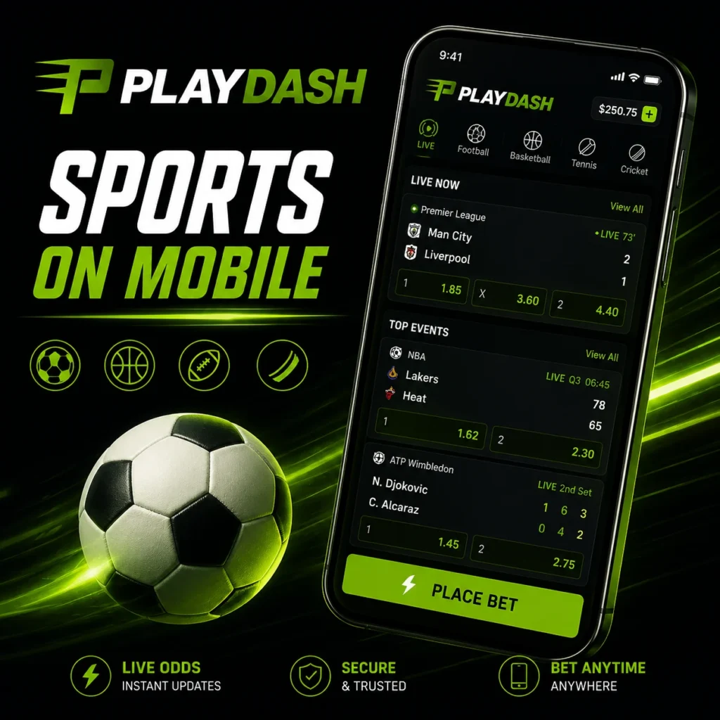 PlayDash mobile casino with slots and live table games