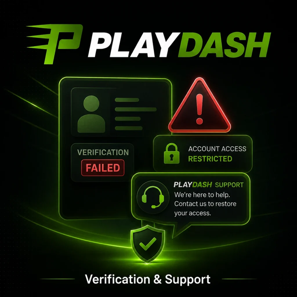 PlayDash account verification issue and support assistance