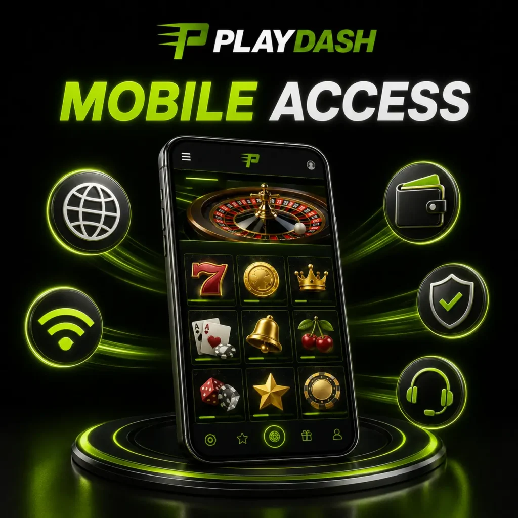 PlayDash mobile casino access through Android and iOS browsers