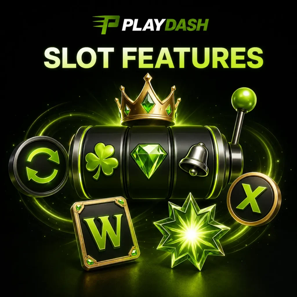PlayDash slot features including wilds, multipliers and bonus rounds